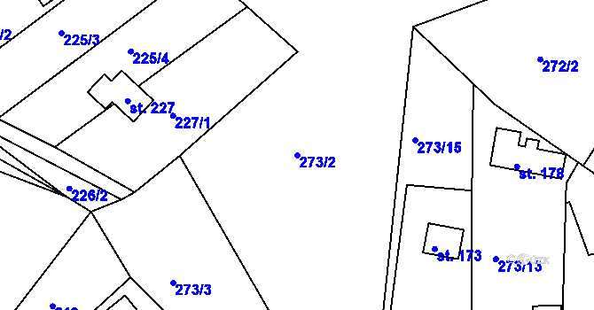 Parcela st. 273/2 v KÚ Svojkov, Katastrální mapa