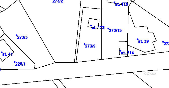 Parcela st. 273/9 v KÚ Svojkov, Katastrální mapa