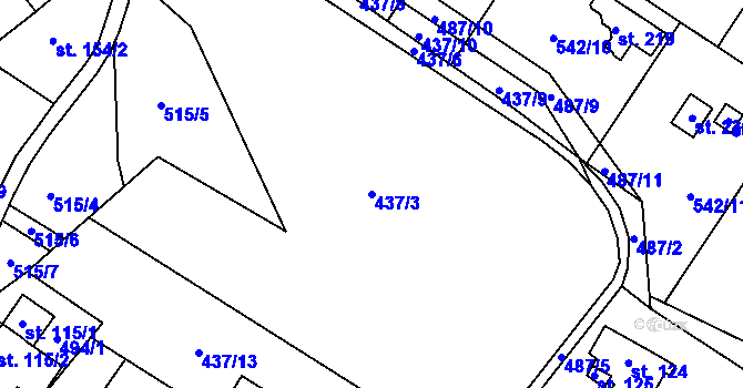 Parcela st. 437/3 v KÚ Svojkov, Katastrální mapa