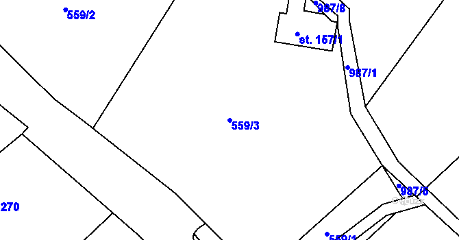 Parcela st. 559/3 v KÚ Svojkov, Katastrální mapa