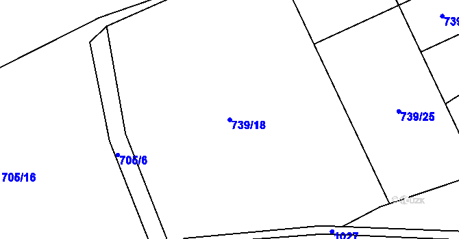 Parcela st. 739/18 v KÚ Svojkov, Katastrální mapa