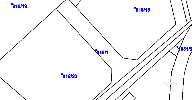 Parcela st. 918/1 v KÚ Svojkov, Katastrální mapa