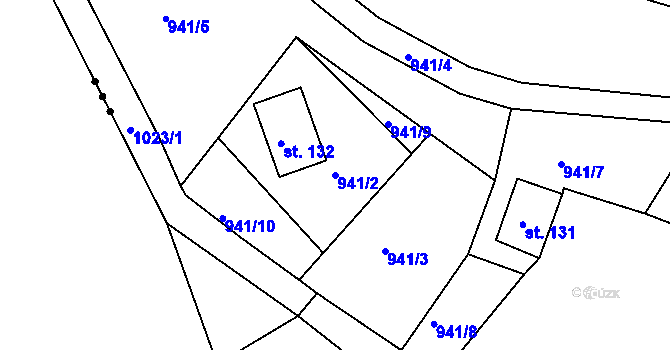 Parcela st. 941/2 v KÚ Svojkov, Katastrální mapa