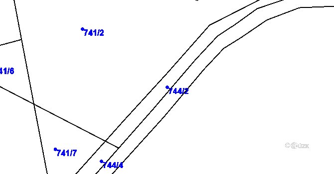 Parcela st. 744/2 v KÚ Svojkov, Katastrální mapa