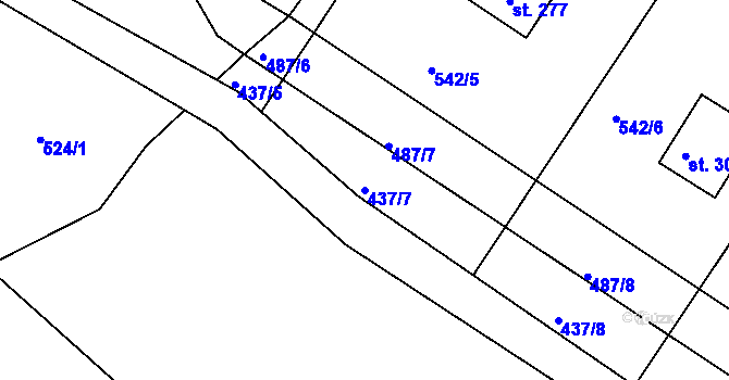 Parcela st. 437/7 v KÚ Svojkov, Katastrální mapa