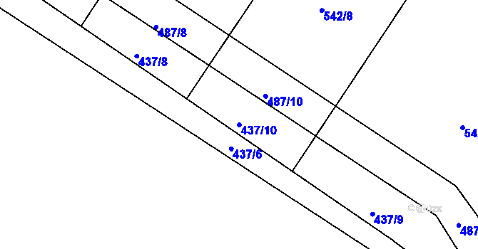 Parcela st. 437/10 v KÚ Svojkov, Katastrální mapa