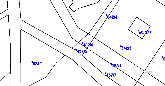 Parcela st. 487/6 v KÚ Svojkov, Katastrální mapa