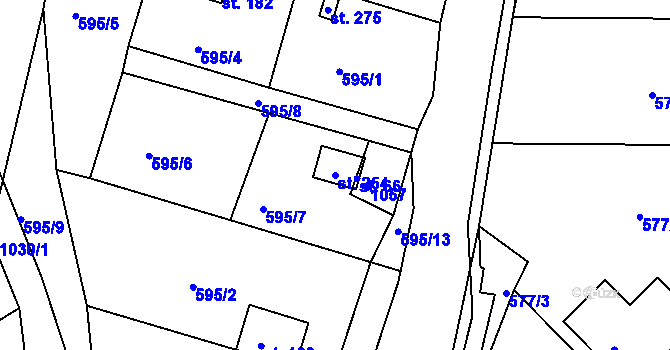 Parcela st. 254 v KÚ Svojkov, Katastrální mapa