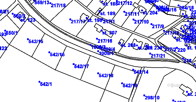 Parcela st. 1009/1 v KÚ Svojkov, Katastrální mapa