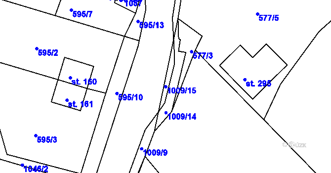 Parcela st. 1009/15 v KÚ Svojkov, Katastrální mapa