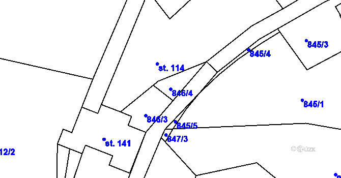 Parcela st. 846/4 v KÚ Svojkov, Katastrální mapa