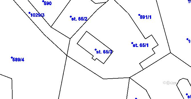 Parcela st. 65/3 v KÚ Svojkov, Katastrální mapa