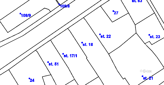 Parcela st. 18 v KÚ Svojkovice, Katastrální mapa