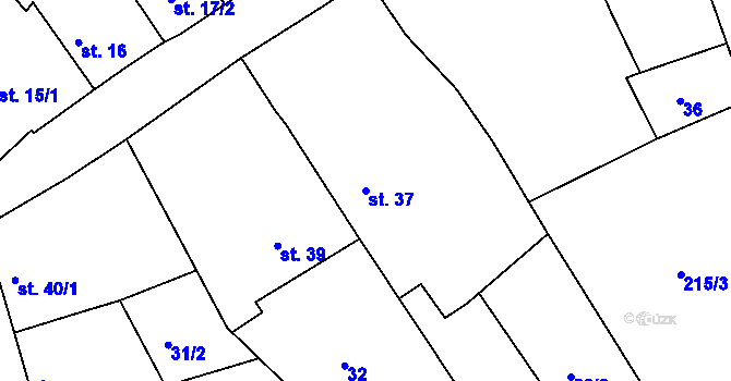 Parcela st. 37 v KÚ Svojkovice, Katastrální mapa