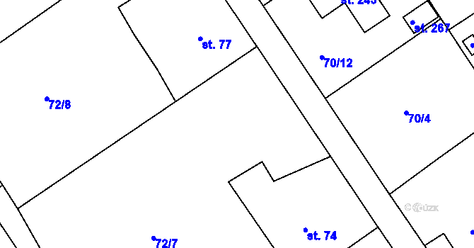 Parcela st. 71/3 v KÚ Svojkovice, Katastrální mapa
