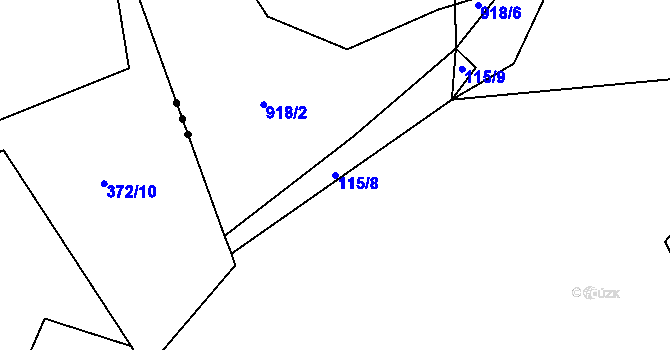 Parcela st. 115/8 v KÚ Svojkovice, Katastrální mapa
