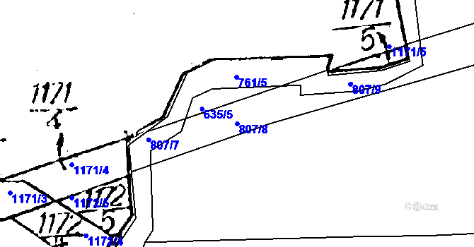 Parcela st. 807/8 v KÚ Svojkovice, Katastrální mapa