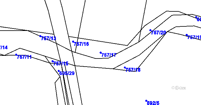 Parcela st. 757/17 v KÚ Svojkovice, Katastrální mapa