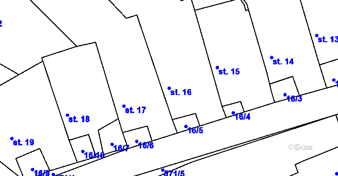 Parcela st. 16 v KÚ Svojkovice na Moravě, Katastrální mapa