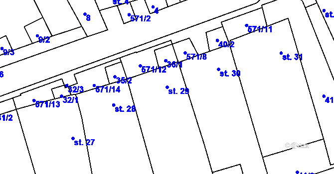 Parcela st. 29 v KÚ Svojkovice na Moravě, Katastrální mapa