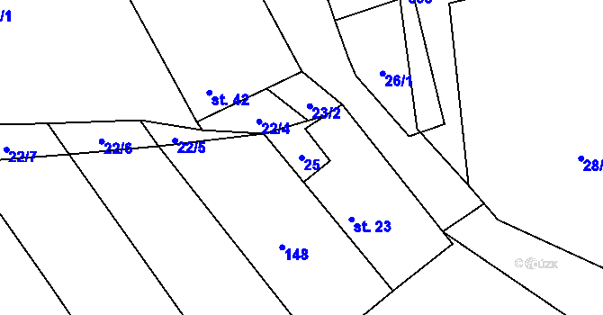 Parcela st. 25 v KÚ Svojkovice na Moravě, Katastrální mapa