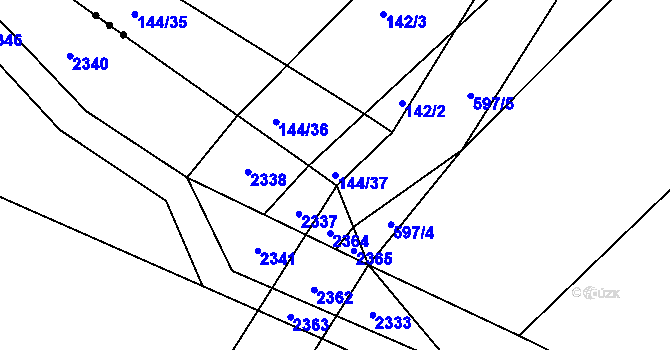 Parcela st. 144/37 v KÚ Svojkovice na Moravě, Katastrální mapa