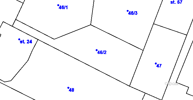 Parcela st. 46/2 v KÚ Krychnov, Katastrální mapa