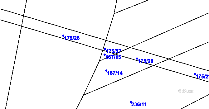 Parcela st. 167/15 v KÚ Kletice, Katastrální mapa