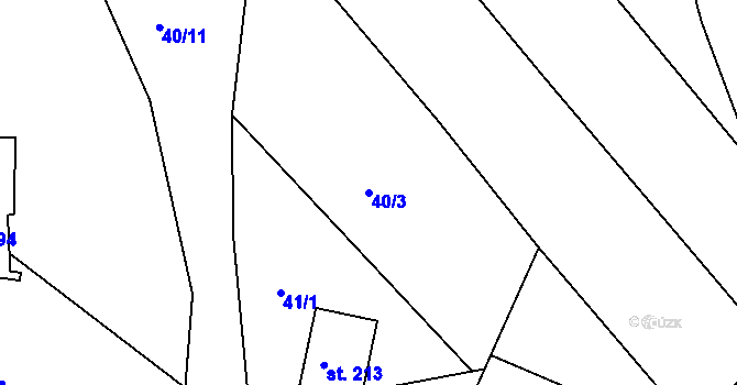Parcela st. 40/3 v KÚ Svojšice u Choltic, Katastrální mapa