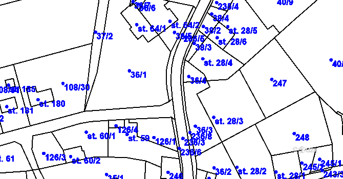 Parcela st. 236 v KÚ Svojšice u Choltic, Katastrální mapa