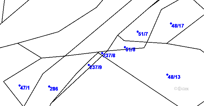 Parcela st. 237/8 v KÚ Svojšice u Choltic, Katastrální mapa