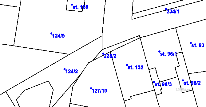 Parcela st. 228/2 v KÚ Svojšice u Choltic, Katastrální mapa