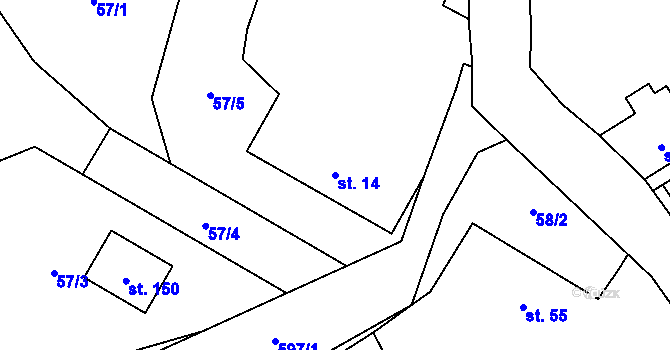 Parcela st. 14 v KÚ Otice u Svojšovic, Katastrální mapa