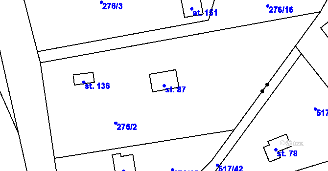 Parcela st. 87 v KÚ Otice u Svojšovic, Katastrální mapa