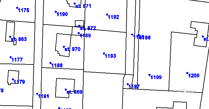 Parcela st. 227/14 v KÚ Otice u Svojšovic, Katastrální mapa