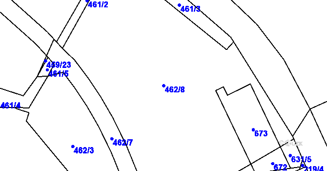 Parcela st. 462/8 v KÚ Svojšovice, Katastrální mapa