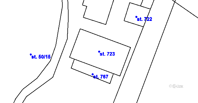 Parcela st. 723 v KÚ Svor, Katastrální mapa