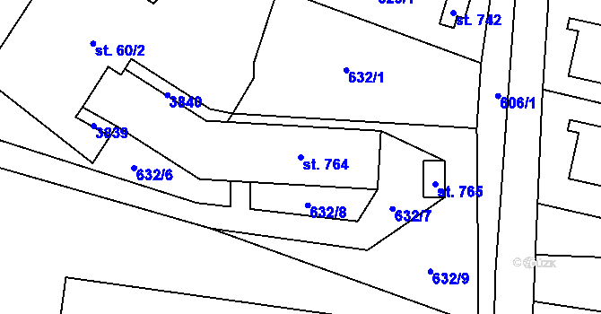 Parcela st. 764 v KÚ Svor, Katastrální mapa