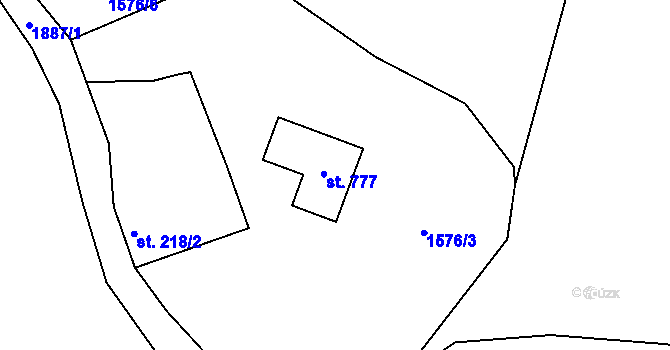 Parcela st. 777 v KÚ Svor, Katastrální mapa