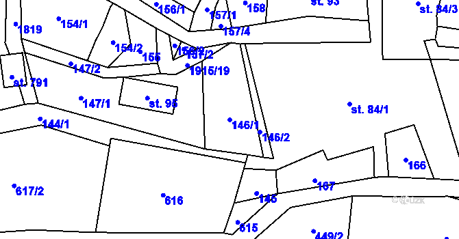 Parcela st. 146/1 v KÚ Svor, Katastrální mapa