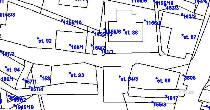 Parcela st. 161/3 v KÚ Svor, Katastrální mapa