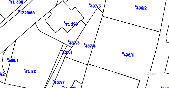 Parcela st. 437/4 v KÚ Svor, Katastrální mapa
