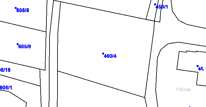 Parcela st. 460/4 v KÚ Svor, Katastrální mapa