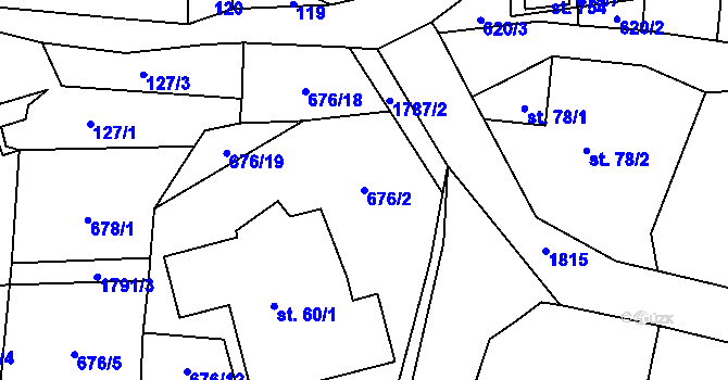 Parcela st. 676/2 v KÚ Svor, Katastrální mapa