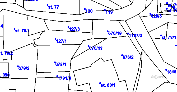 Parcela st. 676/19 v KÚ Svor, Katastrální mapa