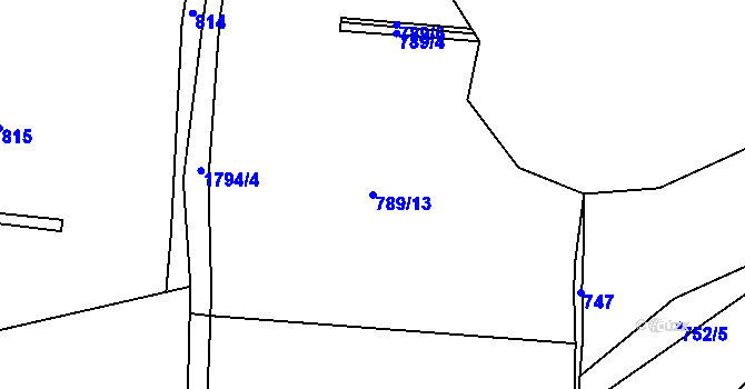 Parcela st. 789/13 v KÚ Svor, Katastrální mapa