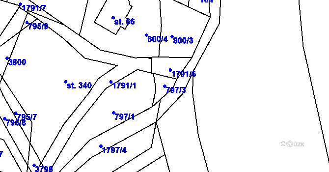 Parcela st. 797/3 v KÚ Svor, Katastrální mapa