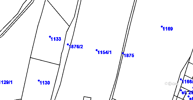 Parcela st. 1154/1 v KÚ Svor, Katastrální mapa