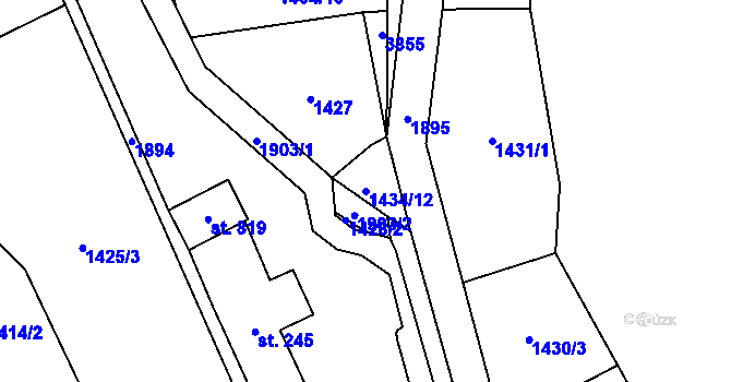 Parcela st. 1434/12 v KÚ Svor, Katastrální mapa