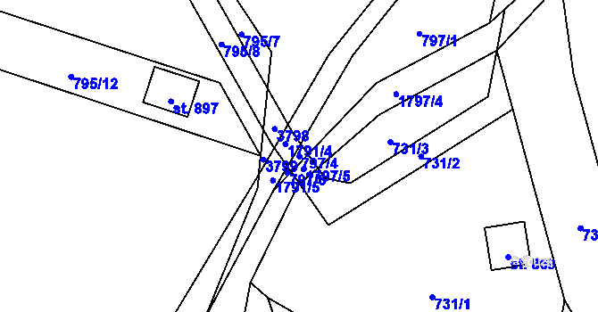 Parcela st. 797/4 v KÚ Svor, Katastrální mapa